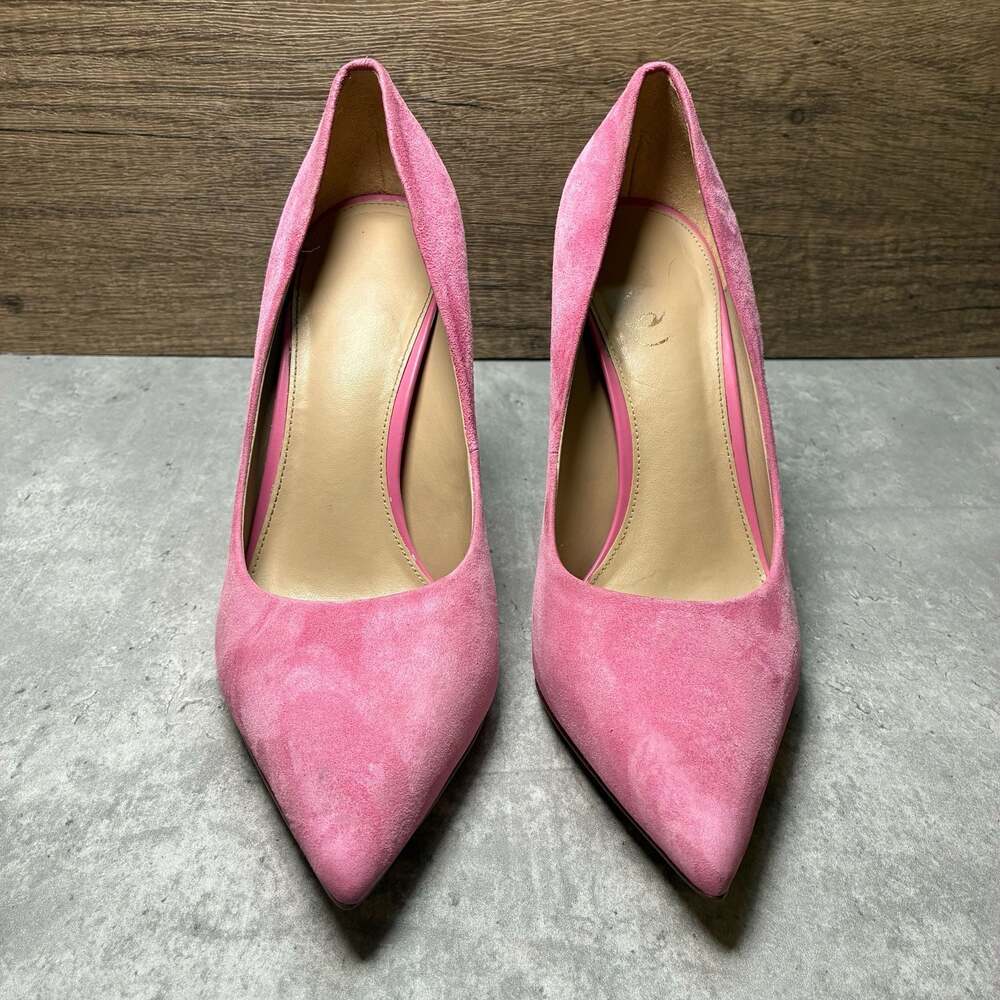Sam Edelman Candy Pink Suede Pointed Toe High Heel Pumps - Picture 2 of 7